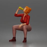 girl sitting drink during short peaceful break - Only-Games