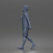 bearded man strolling forward in casual summer outfit and sandals - Only-Games