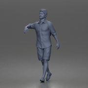 bearded man strolling forward in casual summer outfit and sandals - Only-Games