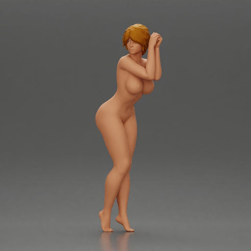 Naked Barefoot woman strikes a graceful elegant pose - Only-Games