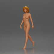 Naked Woman with curly hair walking - Only-Games