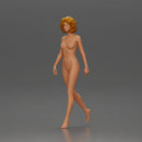 Naked Woman with curly hair walking - Only-Games
