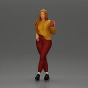 Confident Style in Yellow and Red, Holding a Drink with sunglasses - Only-Games