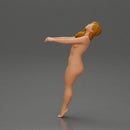 Naked girl leaning back holding hands enjoying a playful dance moment - Only-Games
