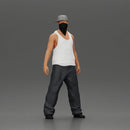 Gangster Man in streetwear posing with a bat and face mask - Only-Games