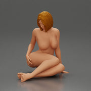 Naked Woman sitting gracefully on the floor with a relaxed pose - Only-Games