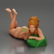 Relaxed Naked Woman Lying on Pillow Taking a Selfie with Phone - Only-Games