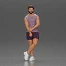 Casual Tennis Player Posing with Racket in Sporty Outfit - Only-Games