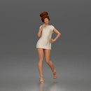 Graceful Woman Posing Elegantly in Minimal Short Dress and Heel