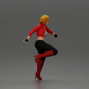 Stylish Rider on Sleek Black Motorcycle with Red Accents - Only-Games