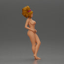 Naked woman posing confidently with voluminous hair - Only-Games