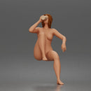 Naked woman Relaxed Morning Drinker Sitting