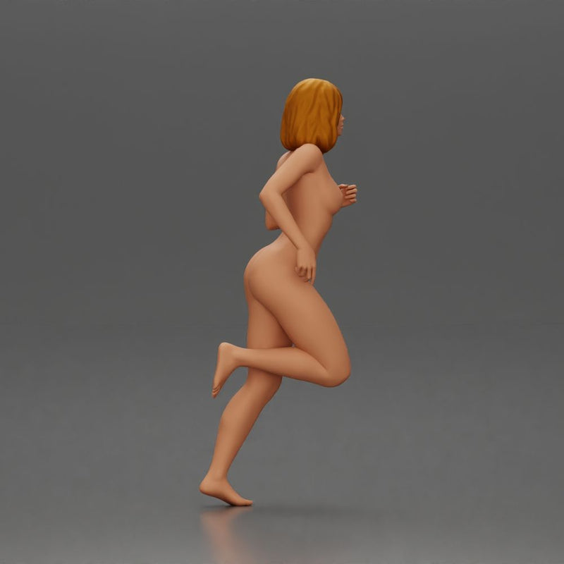 Naked Woman with short hair running - Only-Games