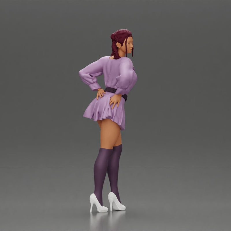 Stylishly Standing with One Hand on Hip and Playful Look - Only-Games
