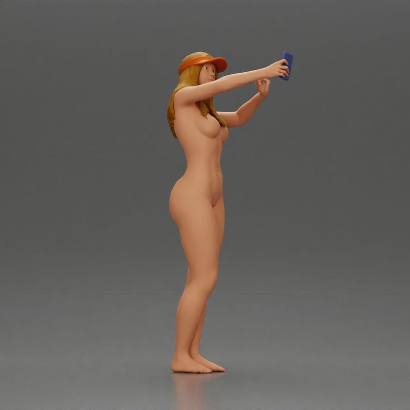 Naked Woman Taking a Selfie with Peace - Only-Games