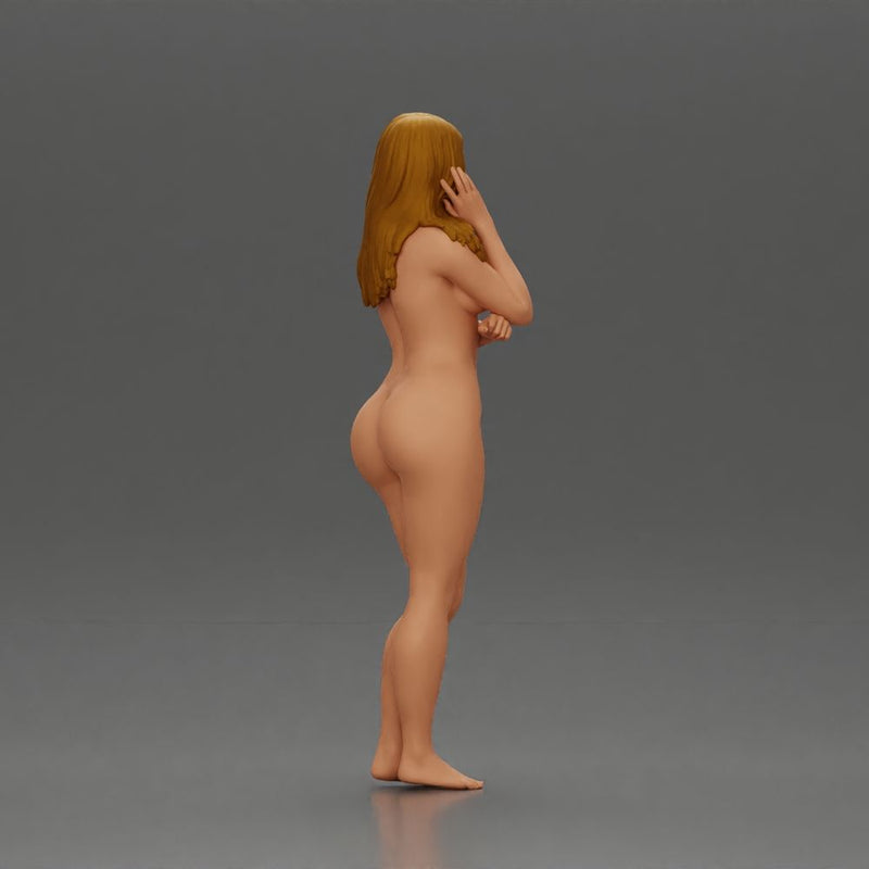 naked woman striking a thoughtful pose - Only-Games