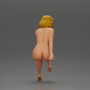 Naked Blonde Woman Sitting Gracefully - Only-Games