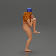 Naked Preparing for a Baseball Play with a Quick Leg Lift - Only-Games