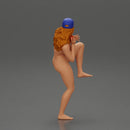 Naked Preparing for a Baseball Play with a Quick Leg Lift - Only-Games