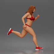 Running woman wearing bikini top with sneakers sprinting - Only-Games
