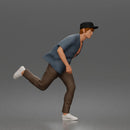 Man Riding Skateboard In Open Short Sleeve Shirt Pants And Sneakers