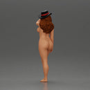 Naked woman striking stylish pose with hat - Only-Games