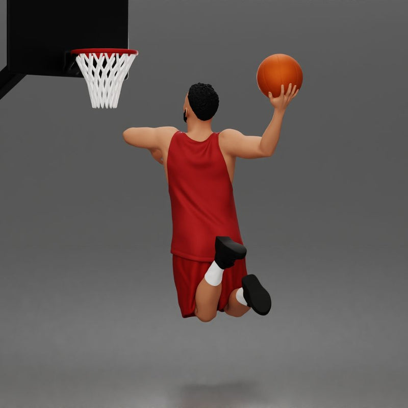 Basketball player soaring through air for powerful onehanded slam dunk - Only-Games