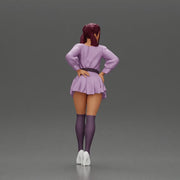 Stylishly Standing with One Hand on Hip and Playful Look - Only-Games