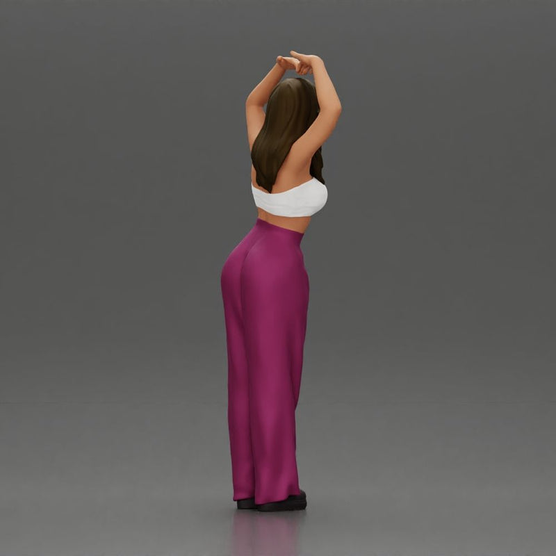 woman striking a heart-shaped pose with joyful energy - Only-Games