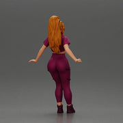 Confident woman in purple sportswear and sunglasses leaning on the car stylishly - Only-Games