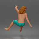 Surfer Man Riding Surfboard Shirtless Board Shorts