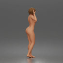 Naked Woman posing hands up 1-24