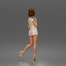 Graceful Woman Posing Elegantly in Minimal Short Dress and Heel