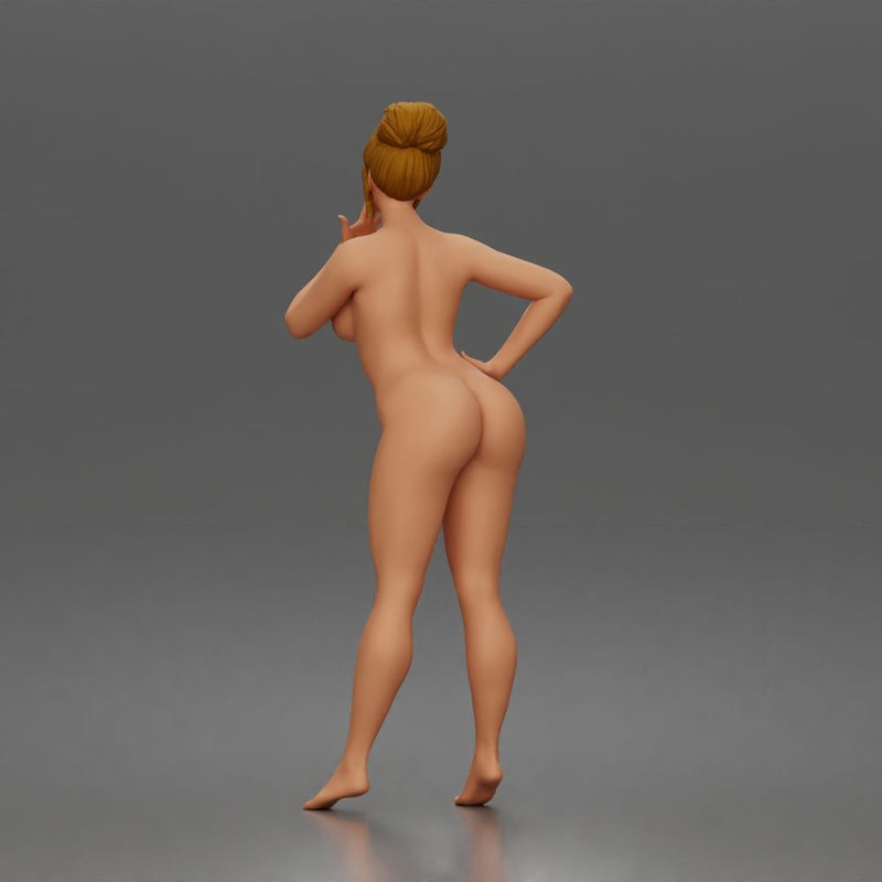 Naked Secretary blows kiss - Only-Games