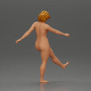 Naked Woman joyfully kicks her leg with energy - Only-Games