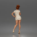 Graceful Woman Posing Elegantly in Minimal Short Dress and Heel