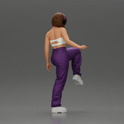 Woman in Headphones Lifting Leg - Only-Games
