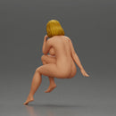 Naked Blonde Woman Sitting Gracefully - Only-Games