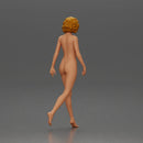 Naked Woman with curly hair walking - Only-Games
