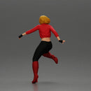 Stylish Rider on Sleek Black Motorcycle with Red Accents - Only-Games