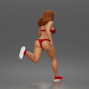 Running woman wearing bikini top with sneakers sprinting - Only-Games