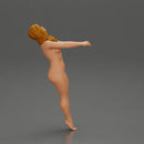 Naked girl leaning back holding hands enjoying a playful dance moment - Only-Games
