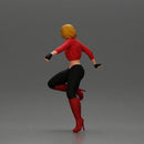 Stylish Rider on Sleek Black Motorcycle with Red Accents - Only-Games