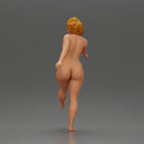 Naked Woman joyfully kicks her leg with energy - Only-Games