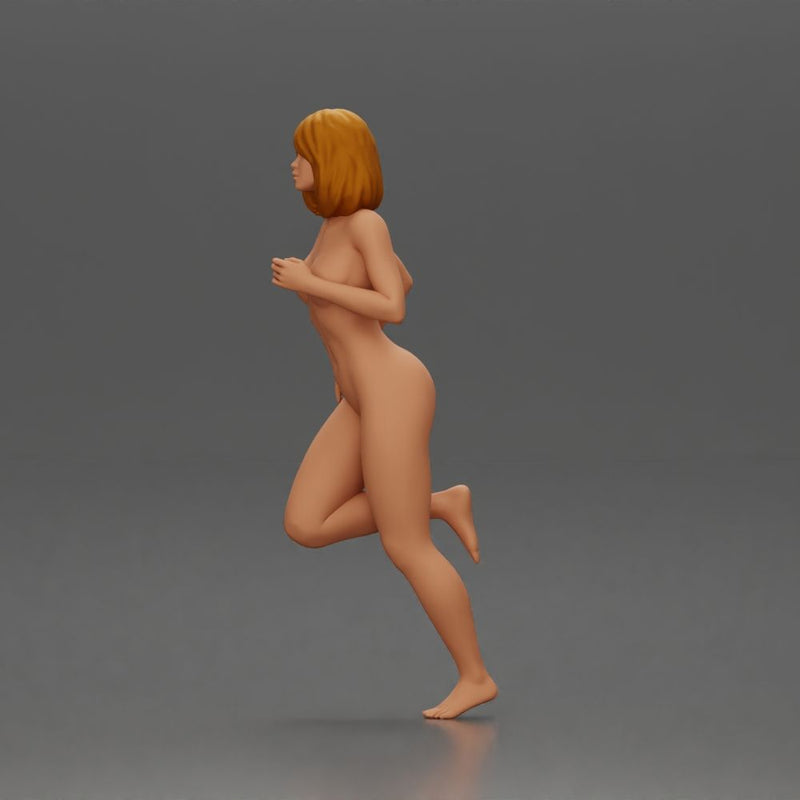 Naked Woman with short hair running - Only-Games