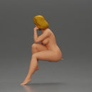 Naked Blonde Woman Sitting Gracefully - Only-Games