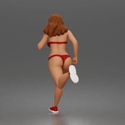 Running woman wearing bikini top with sneakers sprinting - Only-Games