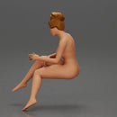 Naked Relaxed girl sipping coffee enjoying a peaceful moment on the beach - Only-Games