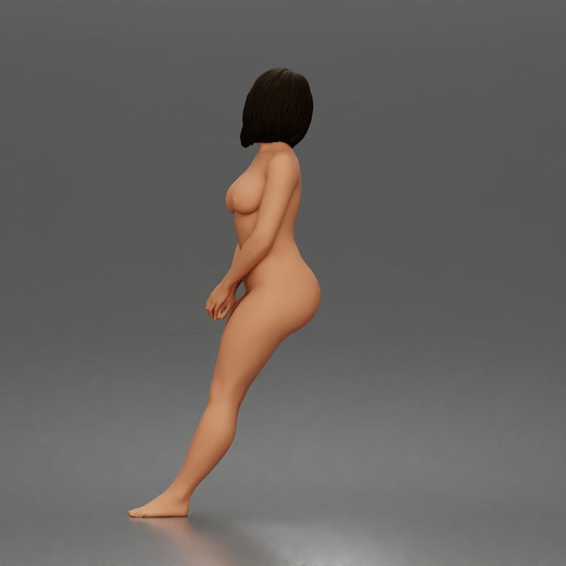 Naked woman standing barefoot - Only-Games