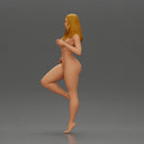 Naked female figure posed dynamically in minimal attire - Only-Games